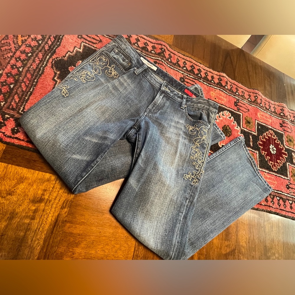 Mid rise boot cut jean